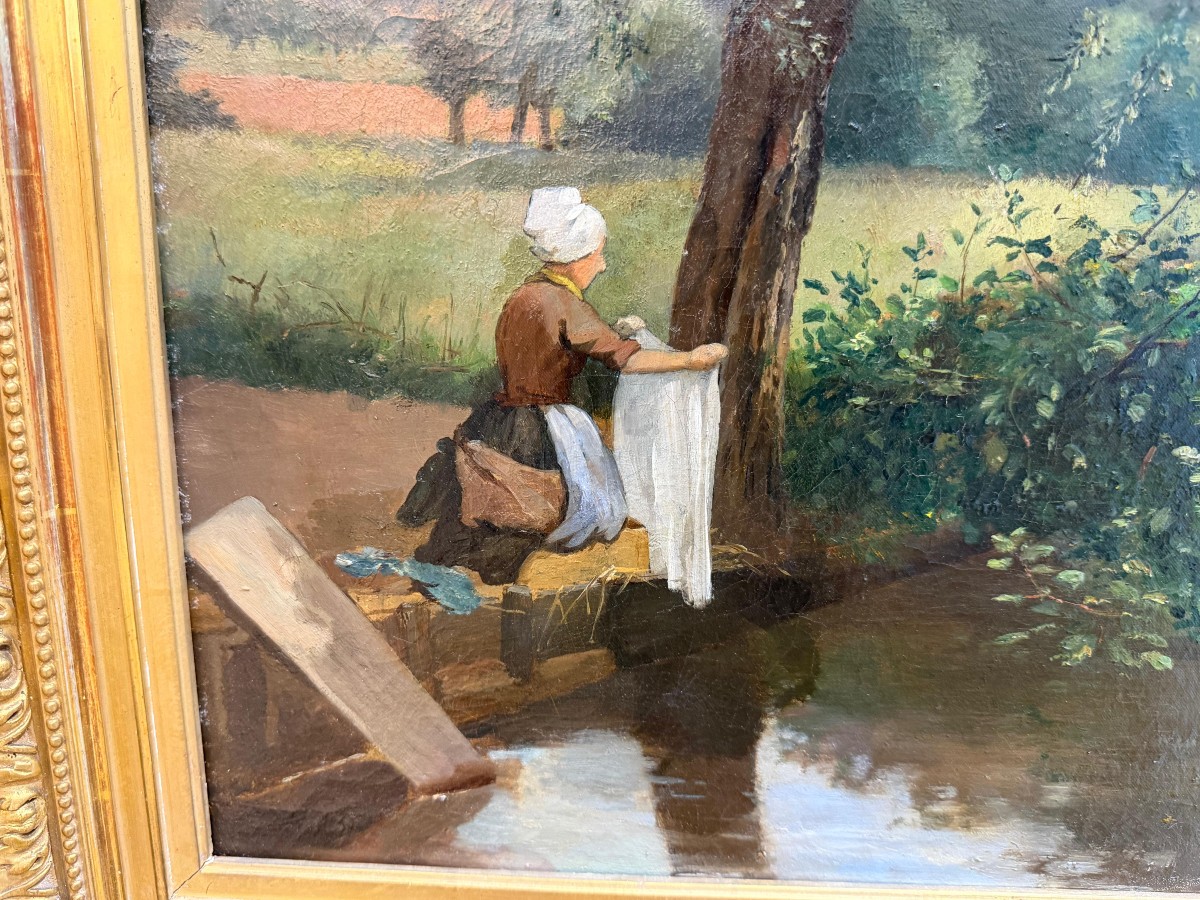 Painting By Camille Léopold Cabaillot-lassalle, 19th Century -photo-1