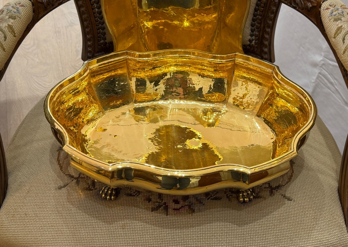 Centre de table en VERMEIL, Argent massif doré-photo-2