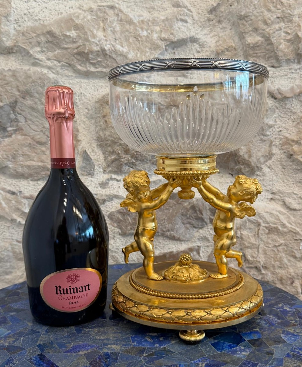 Gilt Bronze And Crystal Bowl Napoleon III Period-photo-4