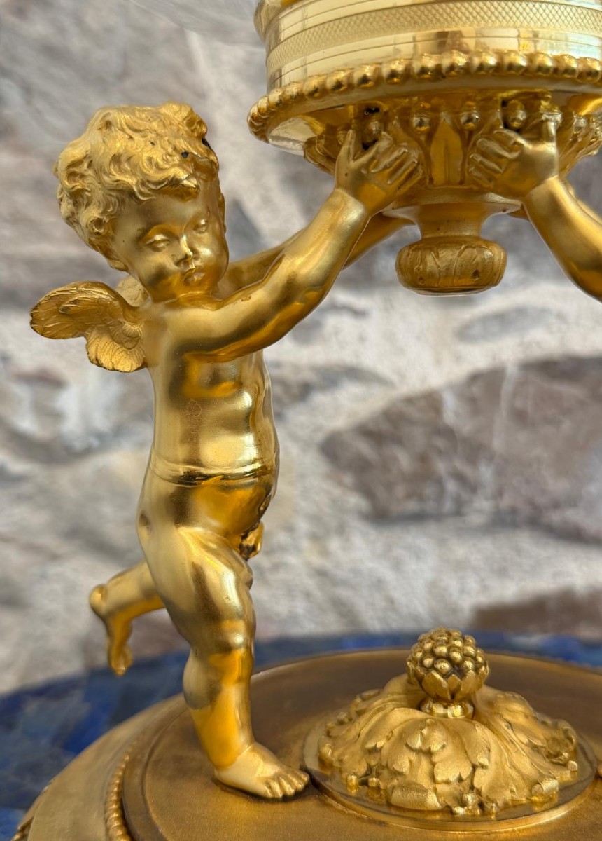 Gilt Bronze And Crystal Bowl Napoleon III Period-photo-4