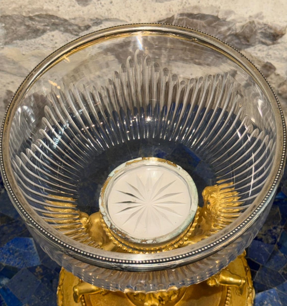 Gilt Bronze And Crystal Bowl Napoleon III Period-photo-7