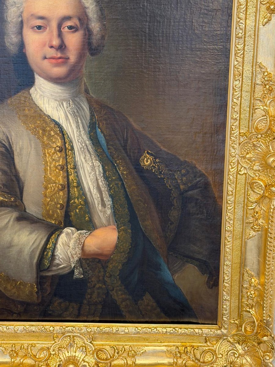 Portrait de gentilhomme vers 1730, entourage de Louis Tocqué-photo-3