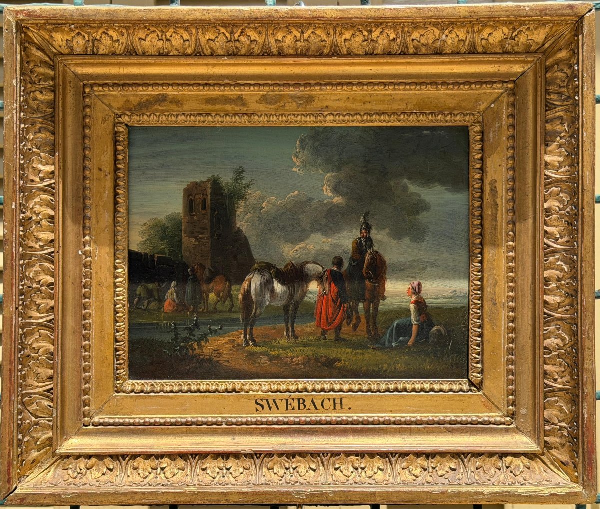 Pair de peintures par Jacques François Joseph SWEBACH (1769-1823)-photo-2