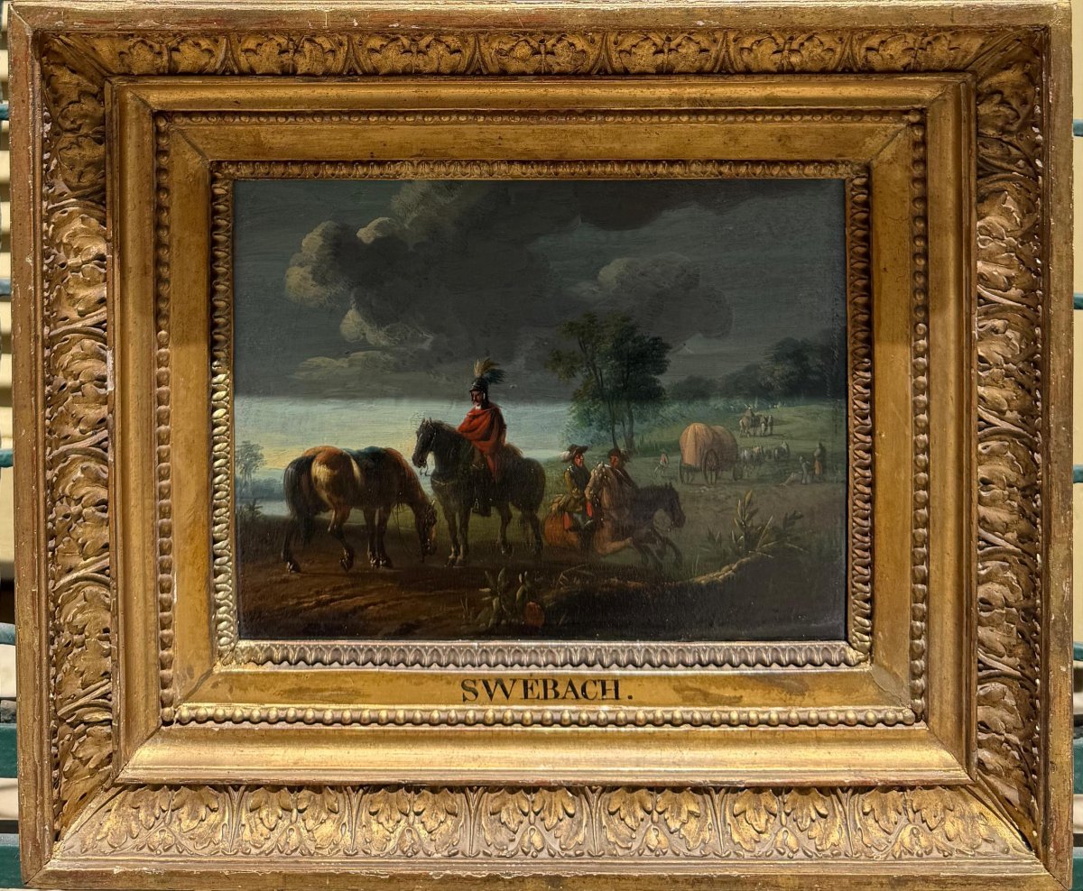 Pair de peintures par Jacques François Joseph SWEBACH (1769-1823)-photo-3