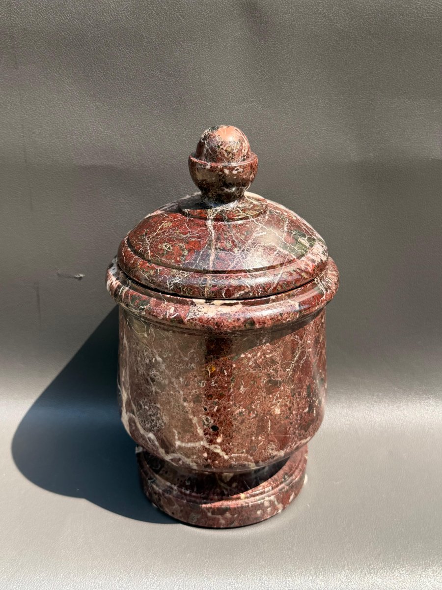 Rosso Levanto Marble Lidded Bowl – 18th–early 19th Century-photo-2