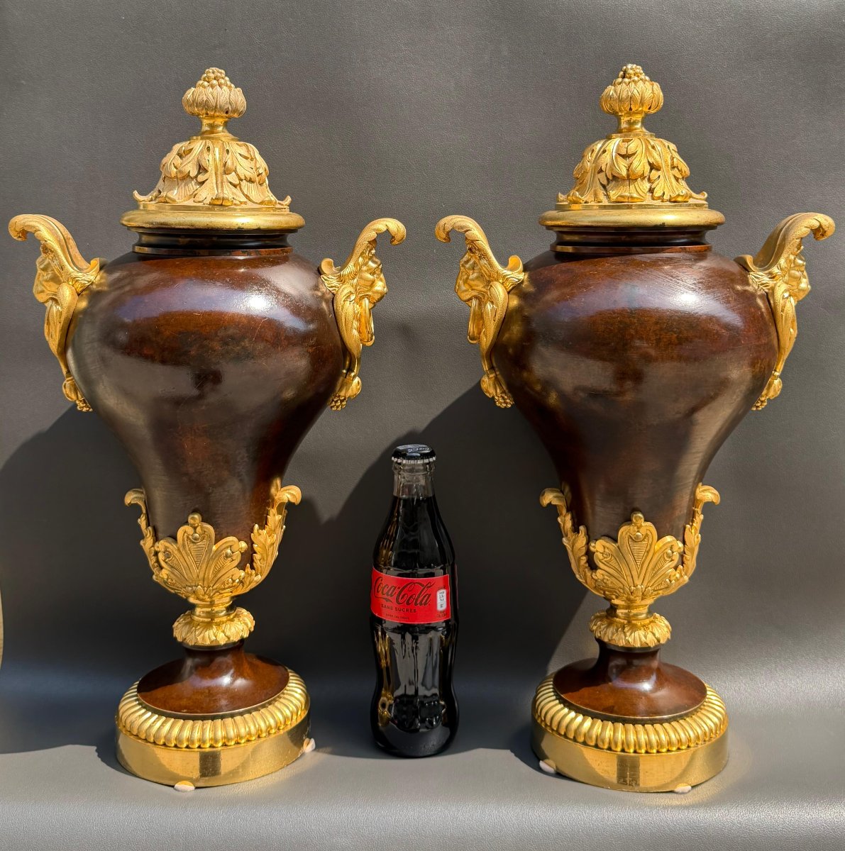 Pair Of Neoclassical Casserole Dishes In Patinated Bronze And Gilded Bronze – 19th Century-photo-2