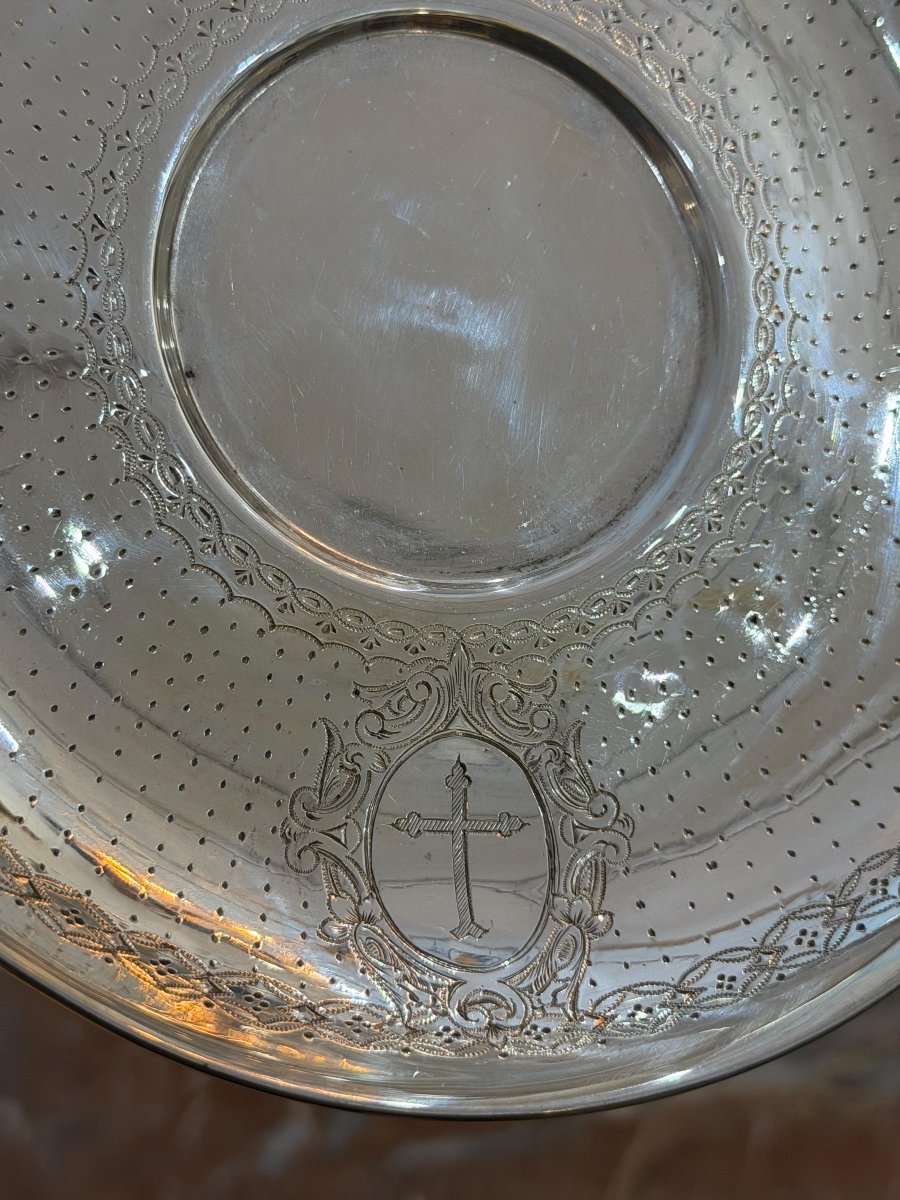 Solid Silver Cup And Saucer, Minerve 950, 19th Century-photo-2