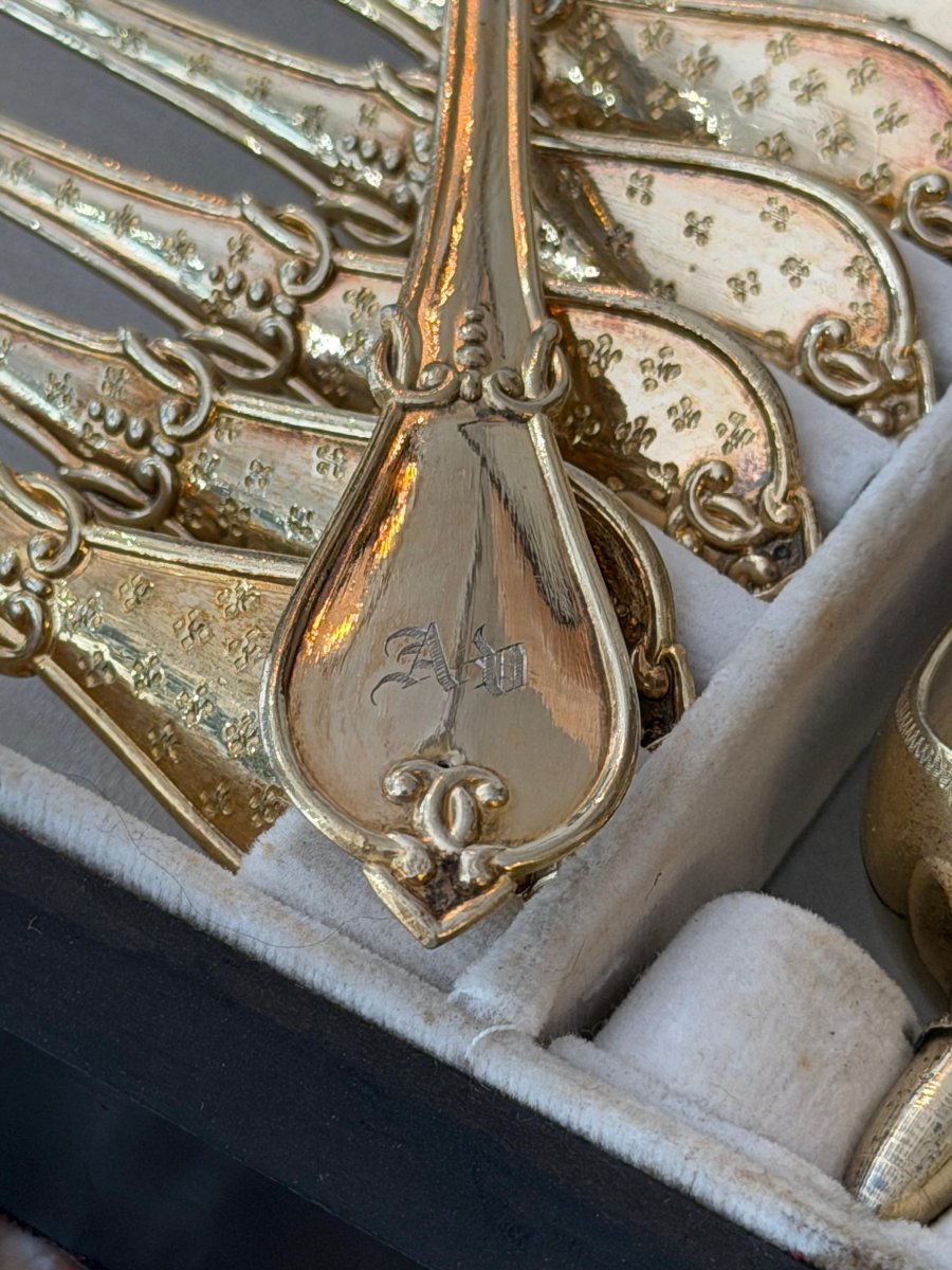 19th-century Solid Silver Vermeil Tea Set-photo-1