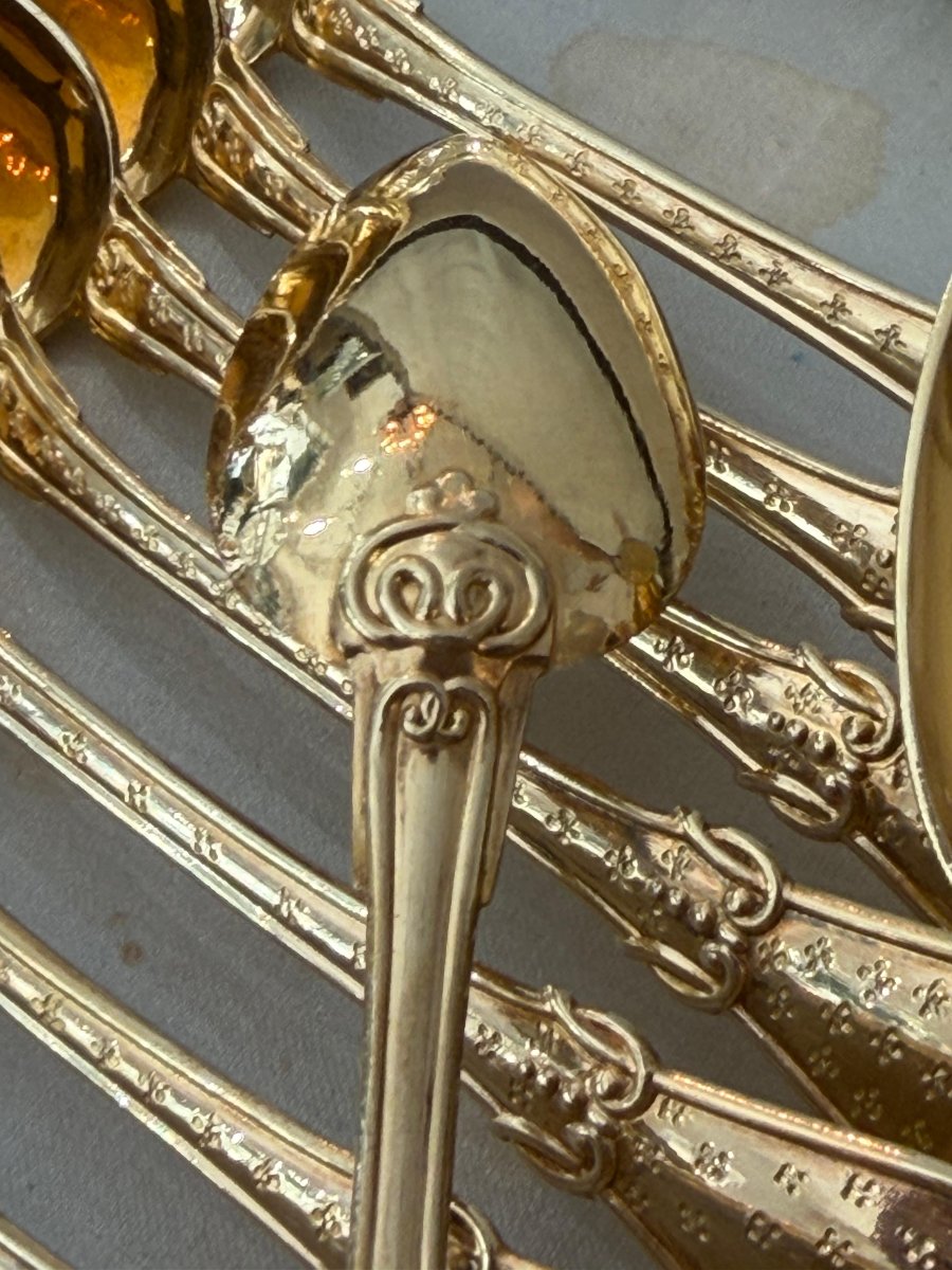 19th-century Solid Silver Vermeil Tea Set-photo-2