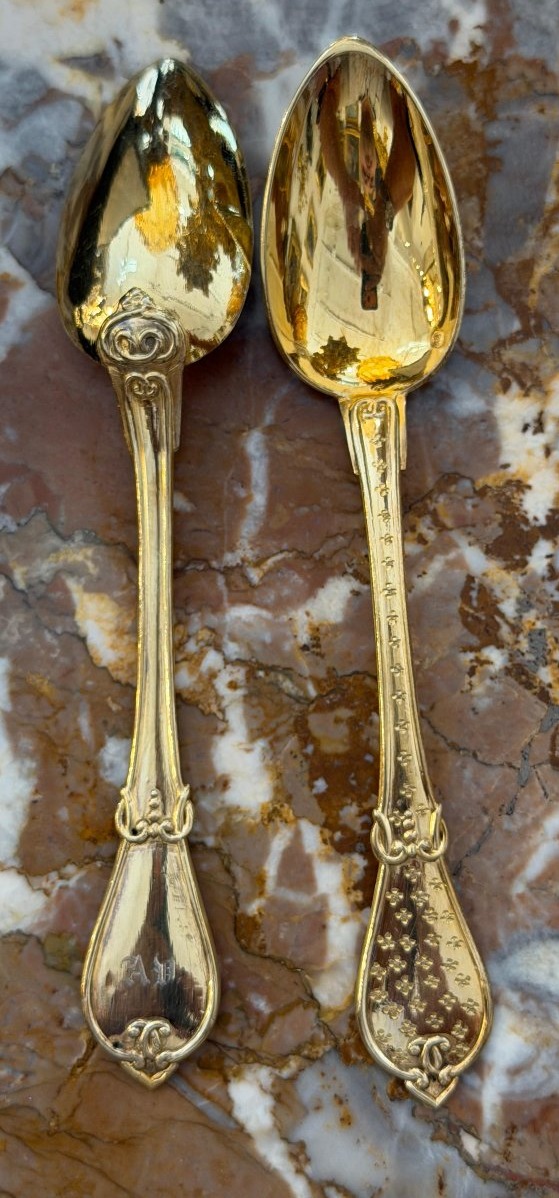19th-century Solid Silver Vermeil Tea Set-photo-5