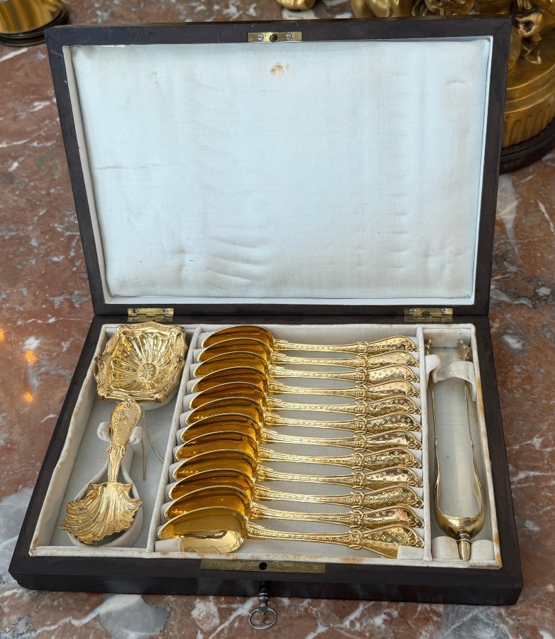 19th-century Solid Silver Vermeil Tea Set