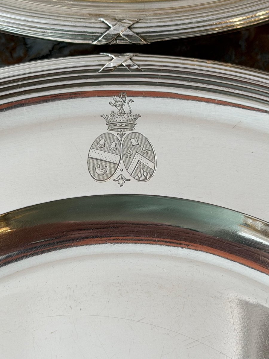 18 assiettes en argent massif – Maison ODIOT et Léonard Vincelet -photo-3