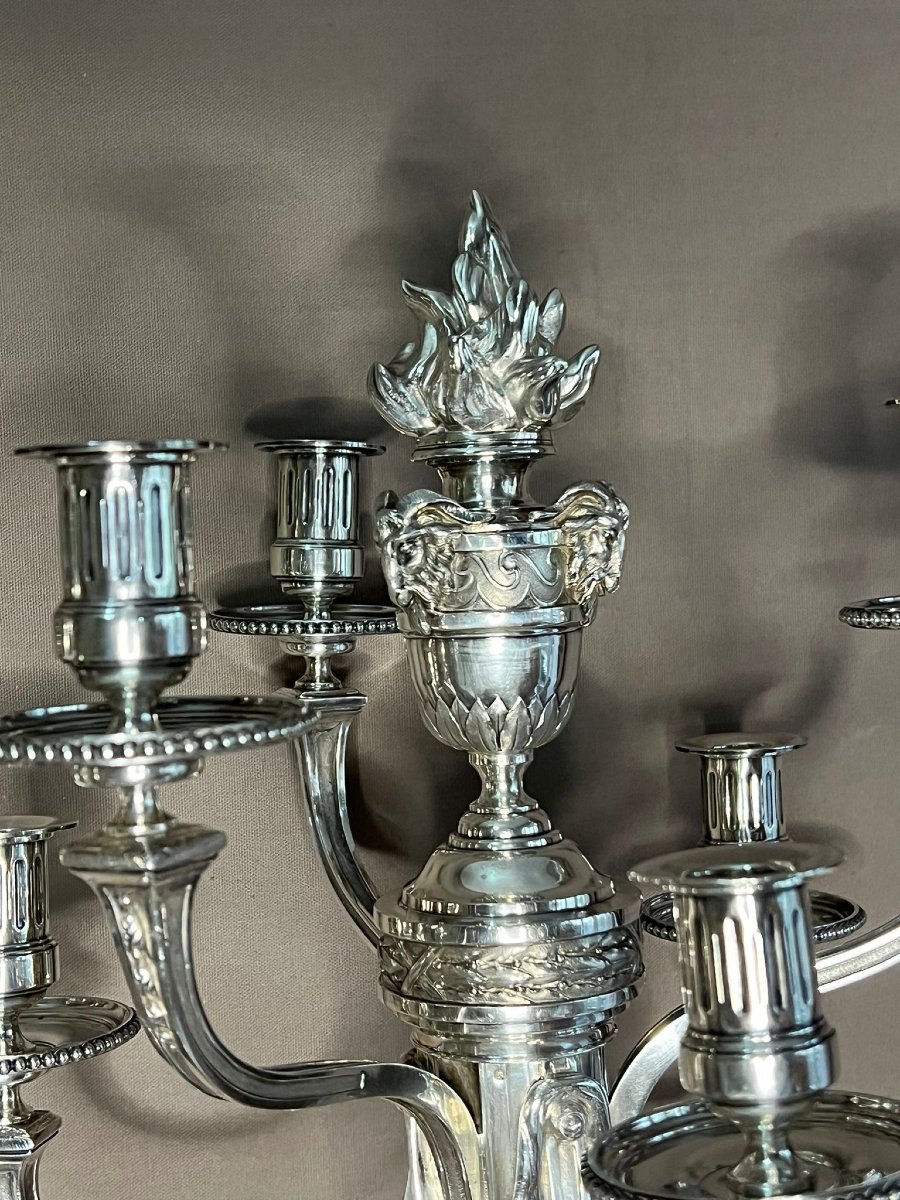 André Aucoc - A Very Important Pair Of Solid Silver Candelabras From The 19th Century-photo-1