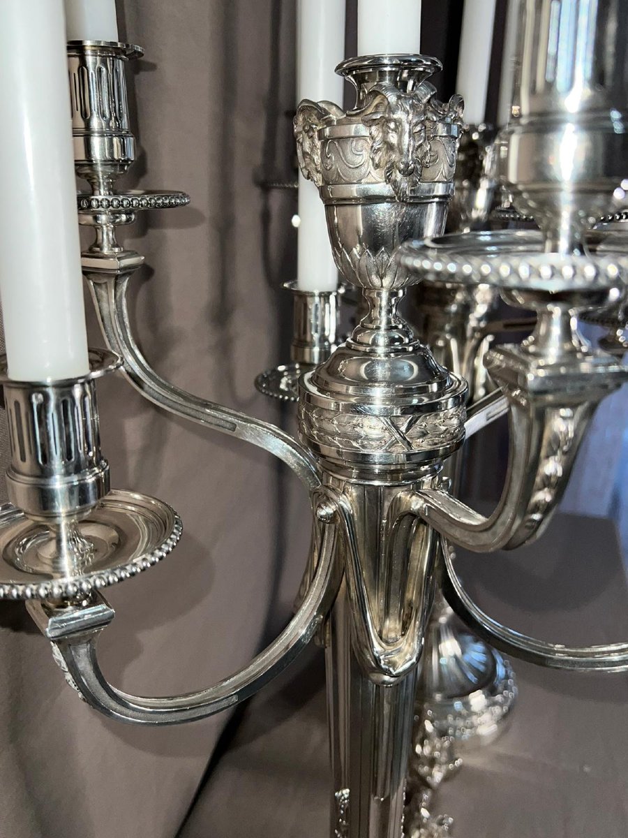 André Aucoc - A Very Important Pair Of Solid Silver Candelabras From The 19th Century-photo-3