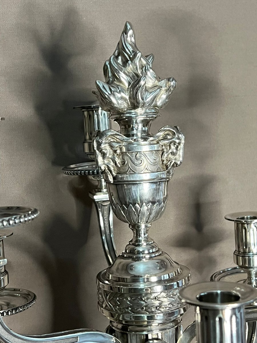 André Aucoc - A Very Important Pair Of Solid Silver Candelabras From The 19th Century-photo-5