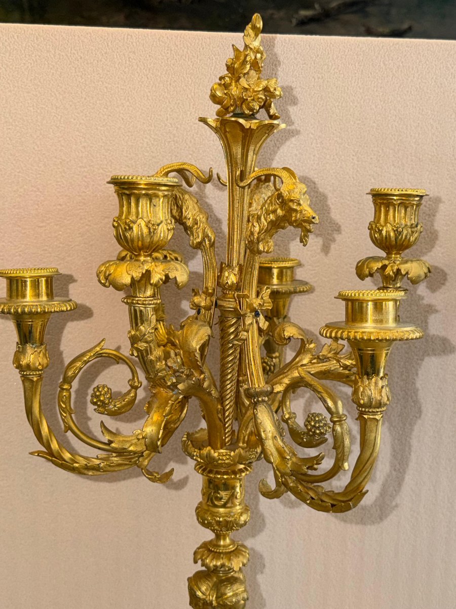 A Fabulous Pair Of Gilded Bronze Candelabra – France, Circa 1860-photo-3