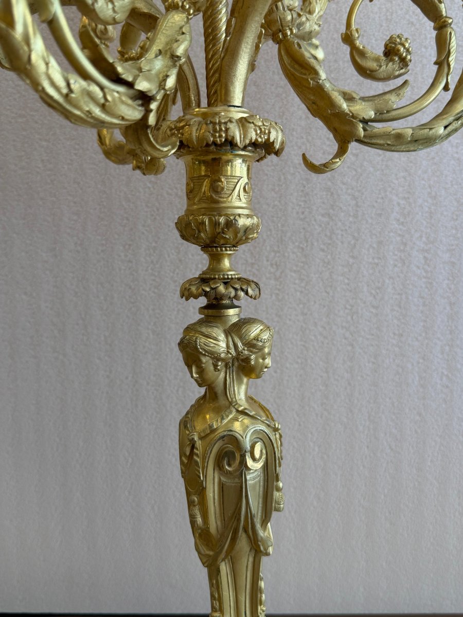 A Fabulous Pair Of Gilded Bronze Candelabra – France, Circa 1860-photo-3