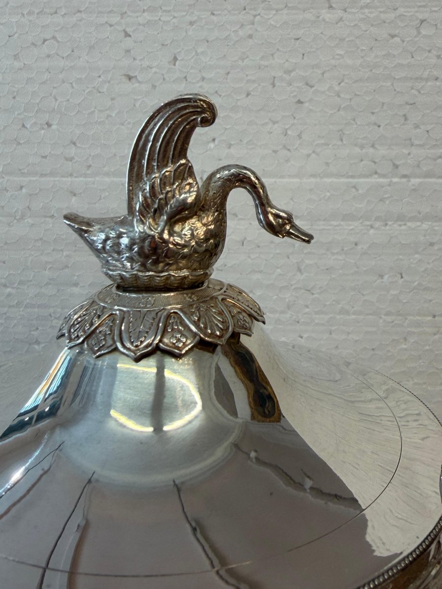 Silver And Vermeil Jam Set, Restoration Period-photo-4