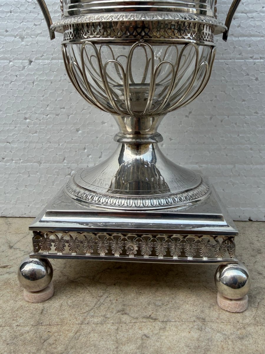 Silver And Vermeil Jam Set, Restoration Period-photo-3