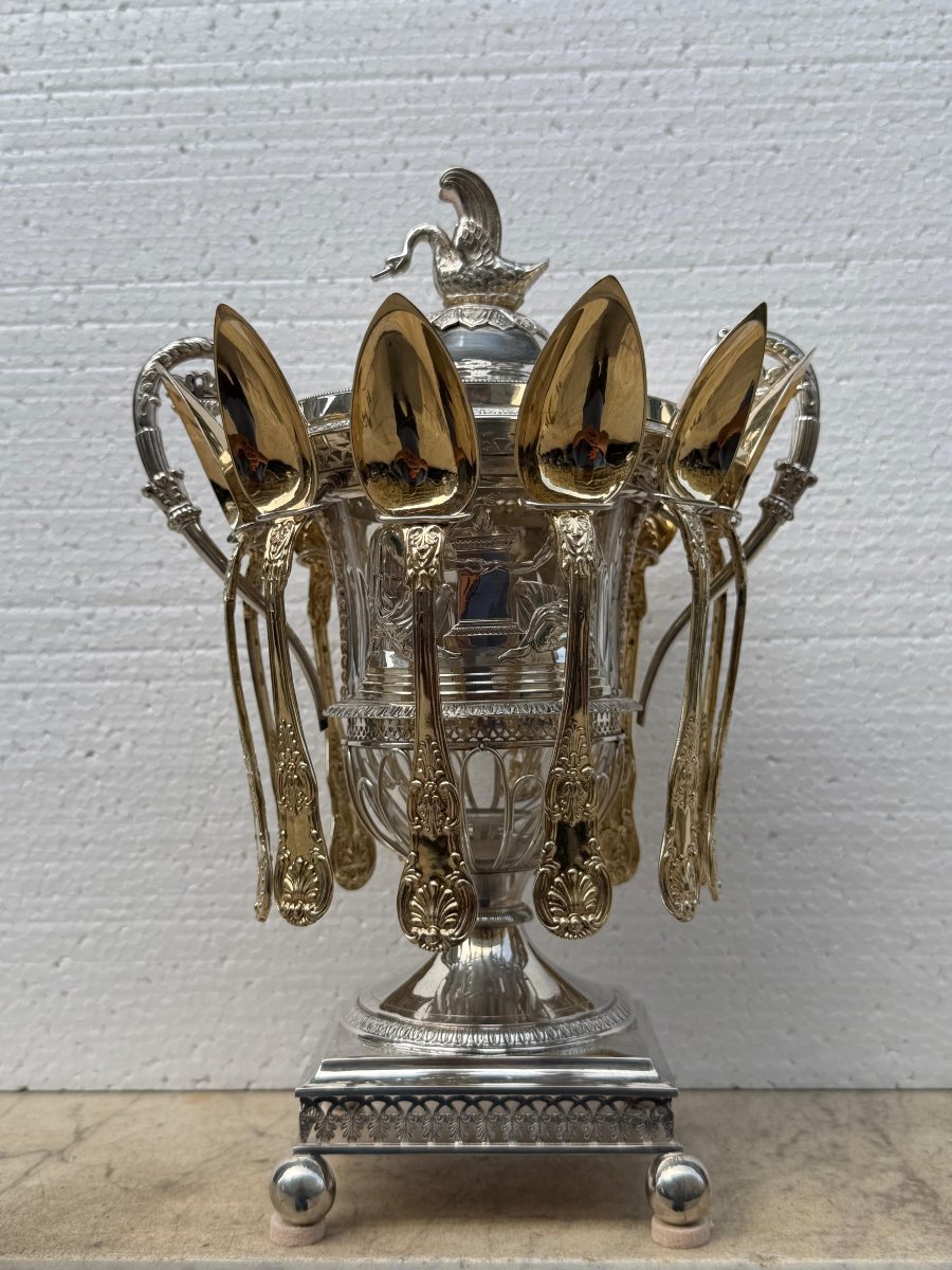 Silver And Vermeil Jam Set, Restoration Period