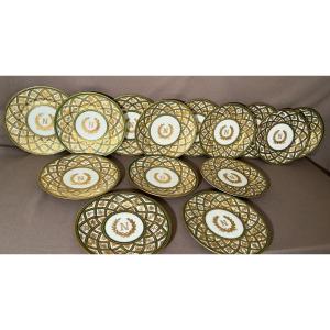 14 Very Beautiful Porcelain Plates Imperial Manufacture Of Sèvres Nineteenth