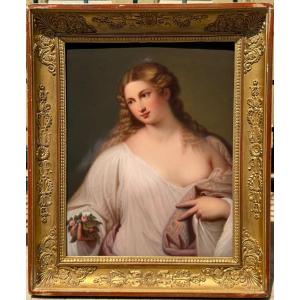 Portrait Of A Young Woman – Kpm Berlin Porcelain Plaque – 19th Century