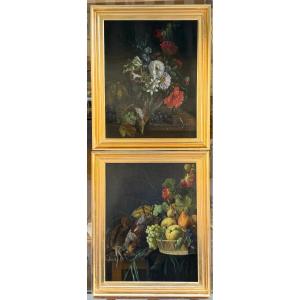Pair Of Still Lifes - Adèle Evrard (1792–1889)