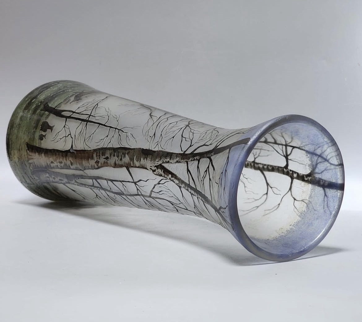 Muller Frères Vase With Forest Landscape  -photo-1