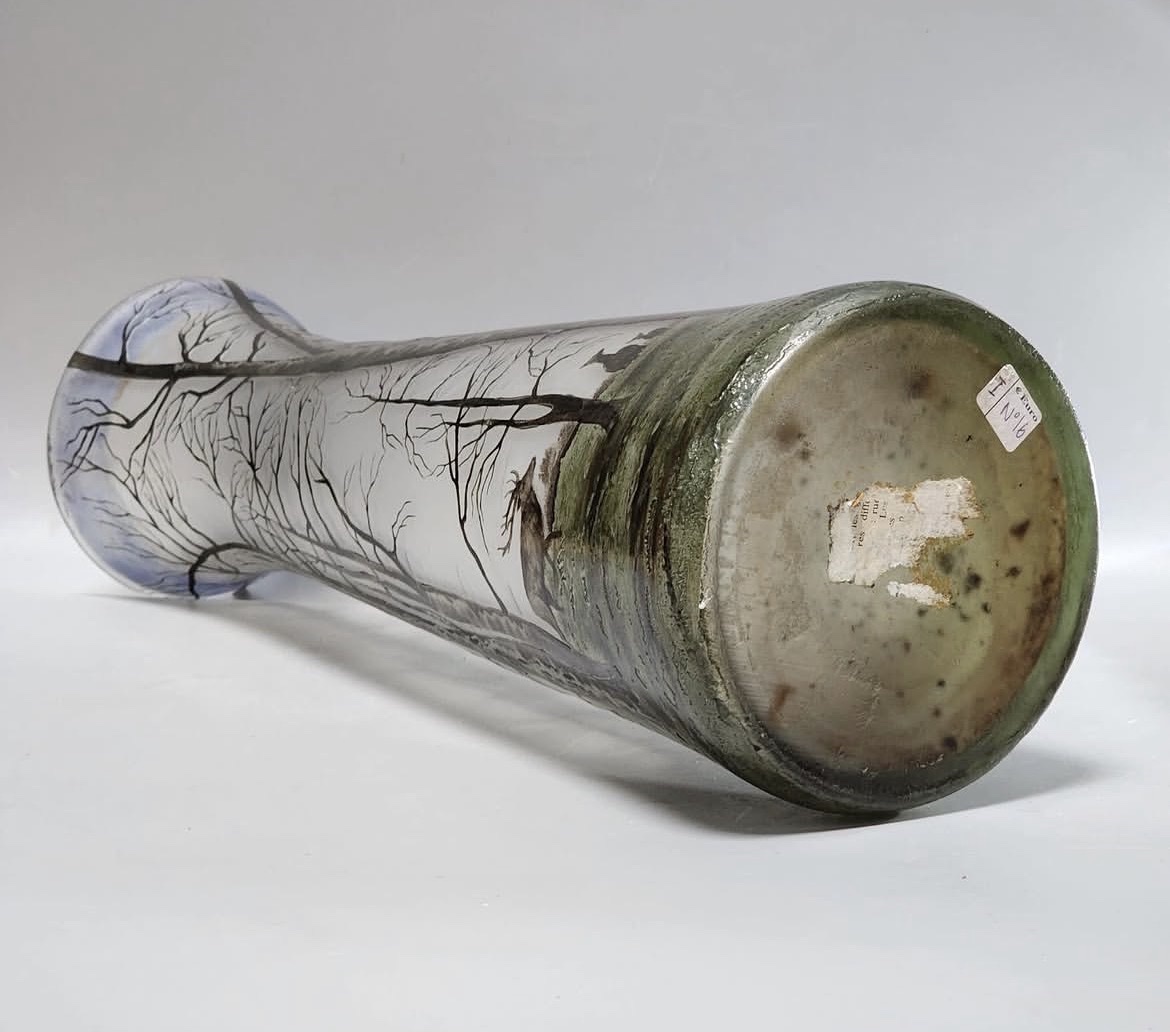 Muller Frères Vase With Forest Landscape  -photo-2