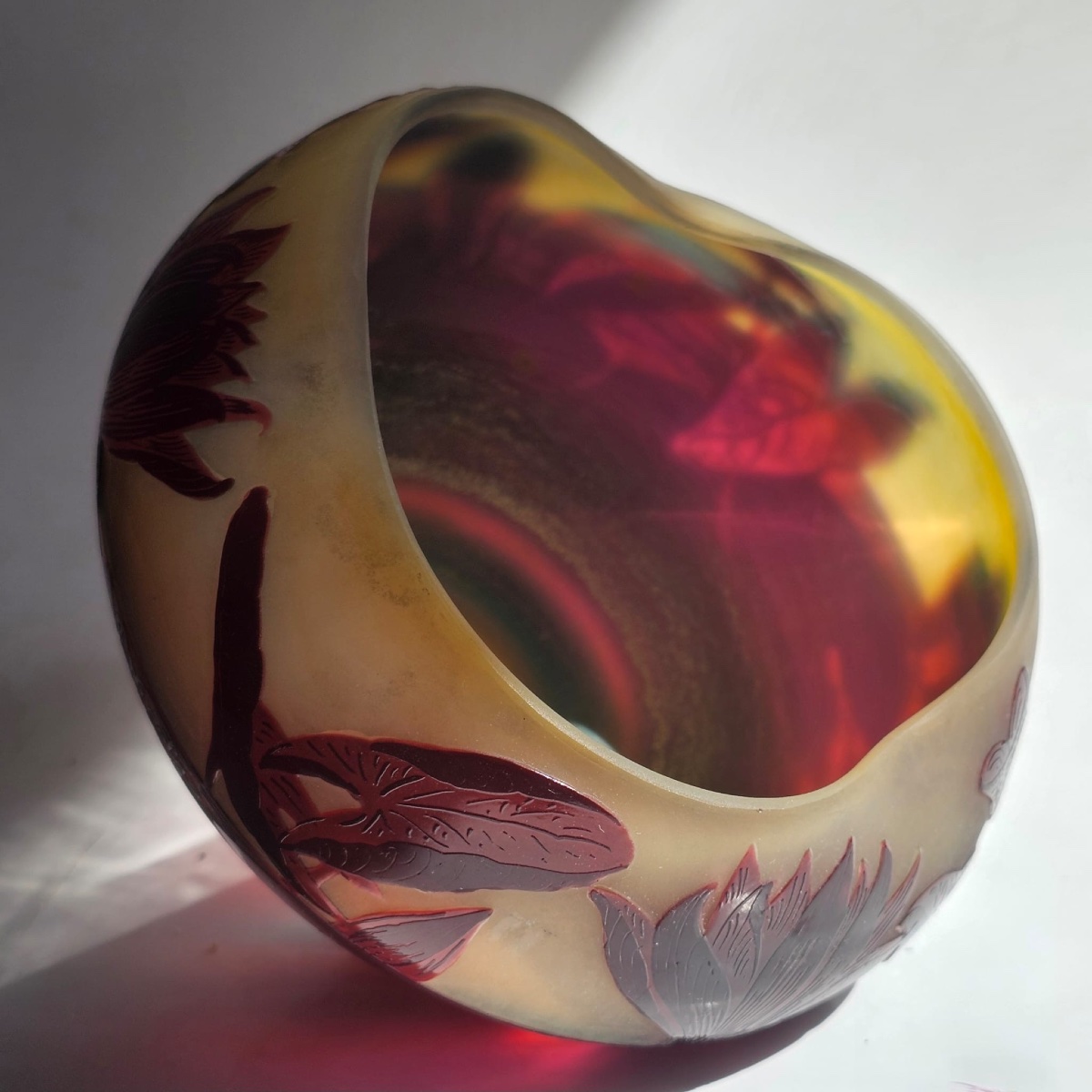 Paul Nicolas, Known As D’argental: Multilayer Glass Goblet Decorated With Water Lilies, Signed P. Nicolas-photo-6