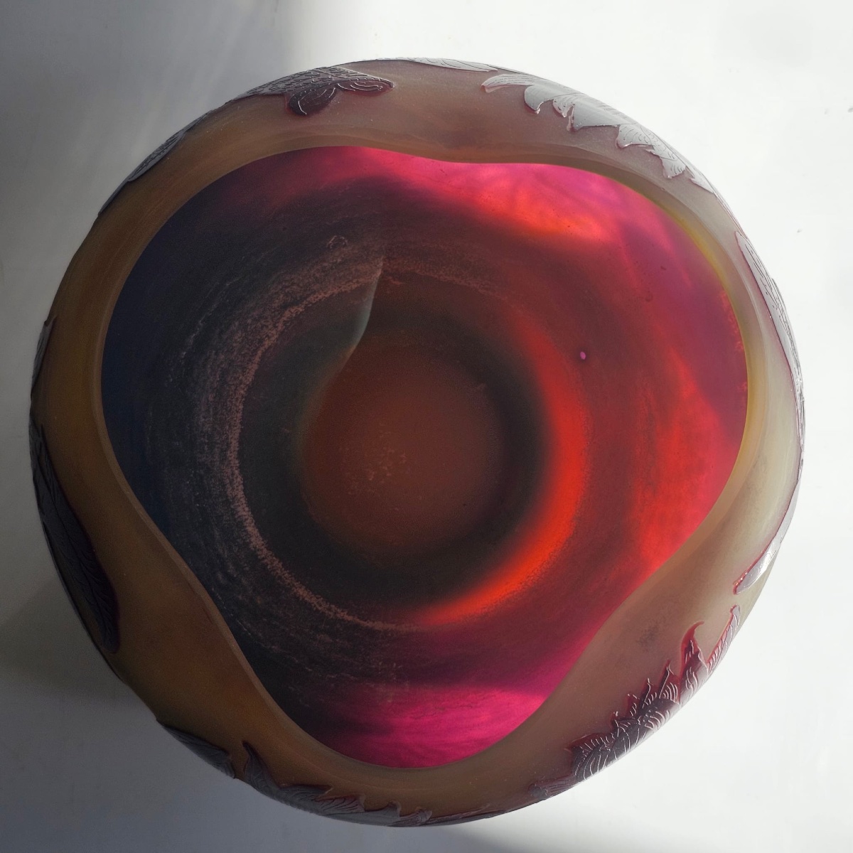 Paul Nicolas, Known As D’argental: Multilayer Glass Goblet Decorated With Water Lilies, Signed P. Nicolas-photo-8
