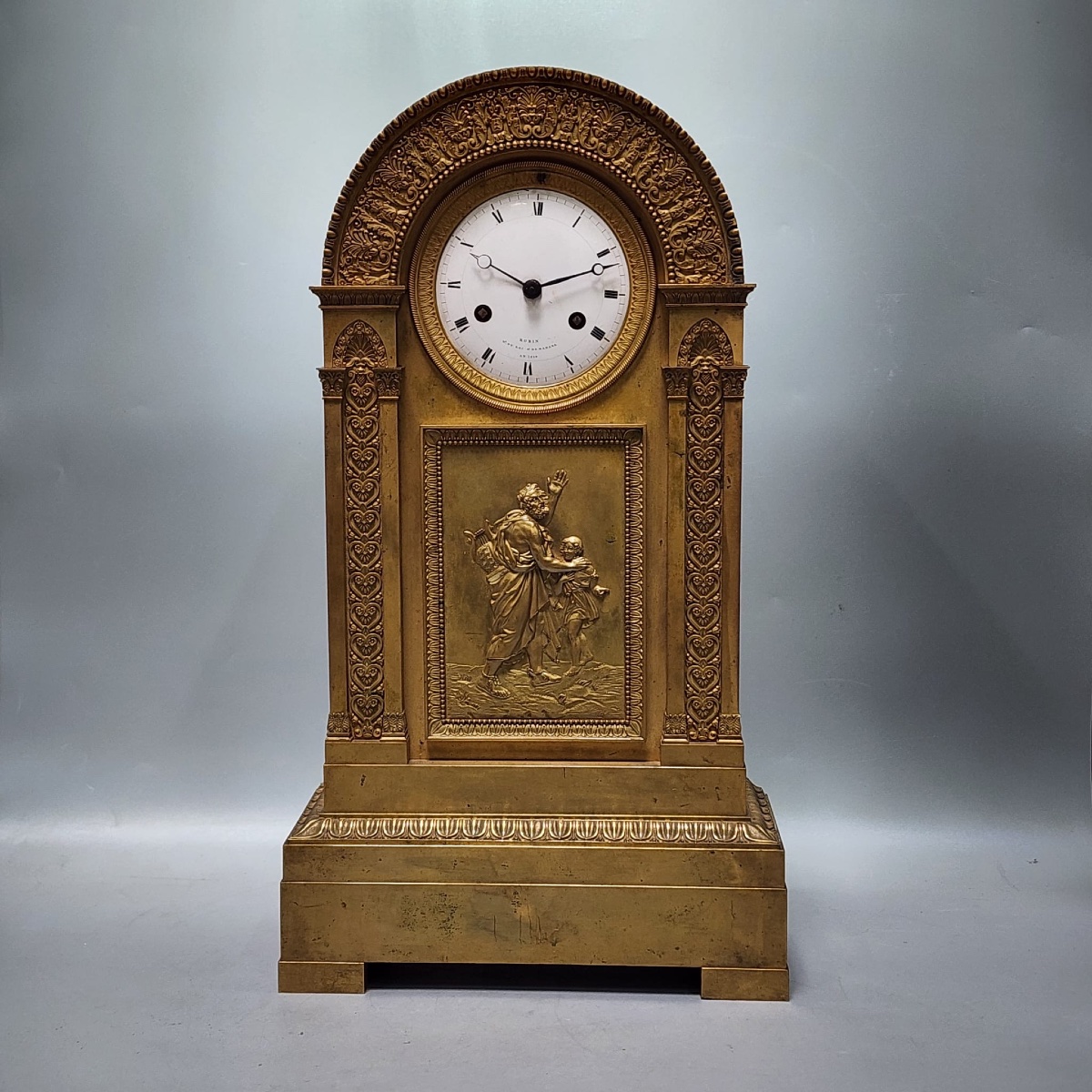 Gilded Bronze Empire-style Floor Clock – Robin, Clockmaker To The King & The Queen