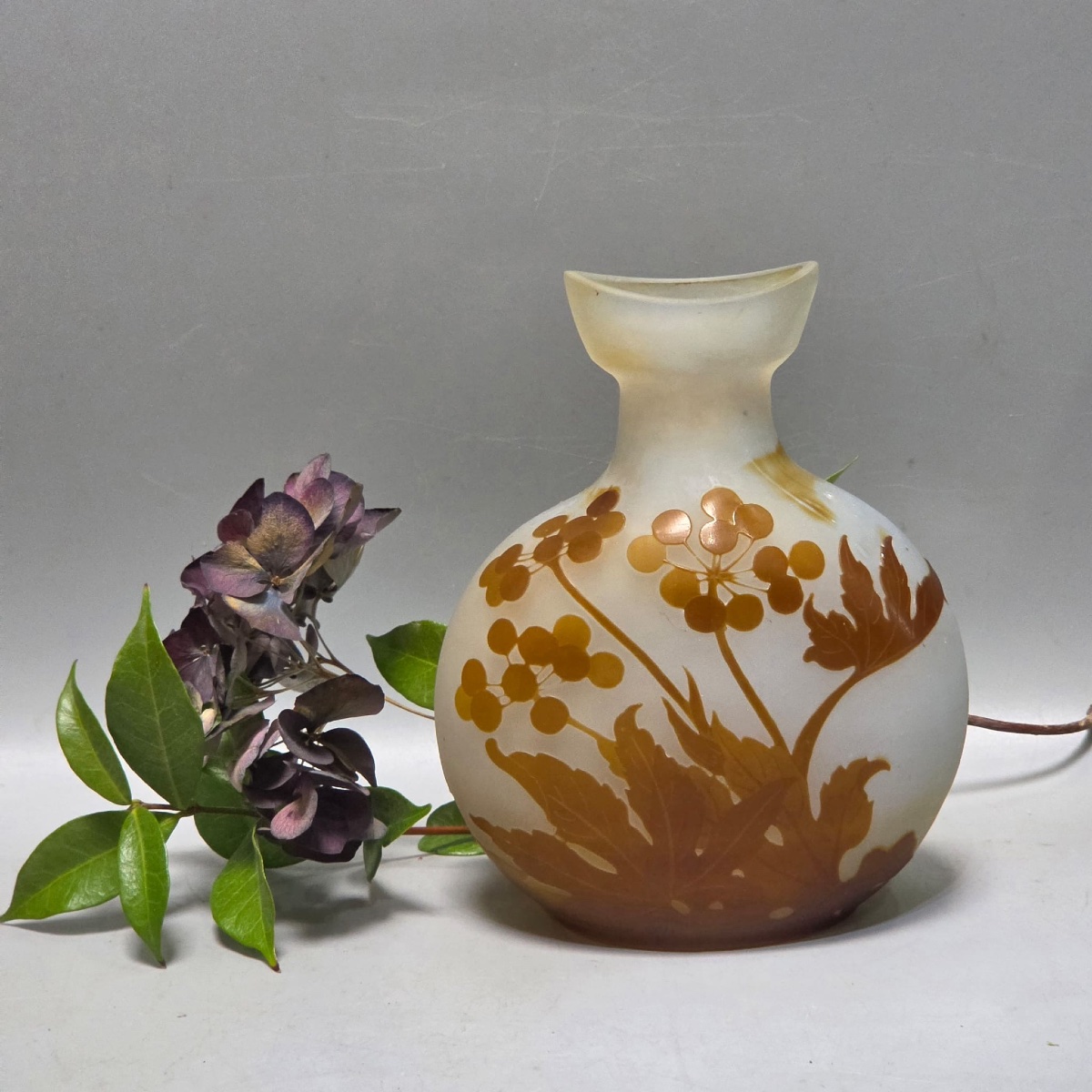 Vase Gourde Gallé à décor d’Ombelles-photo-3