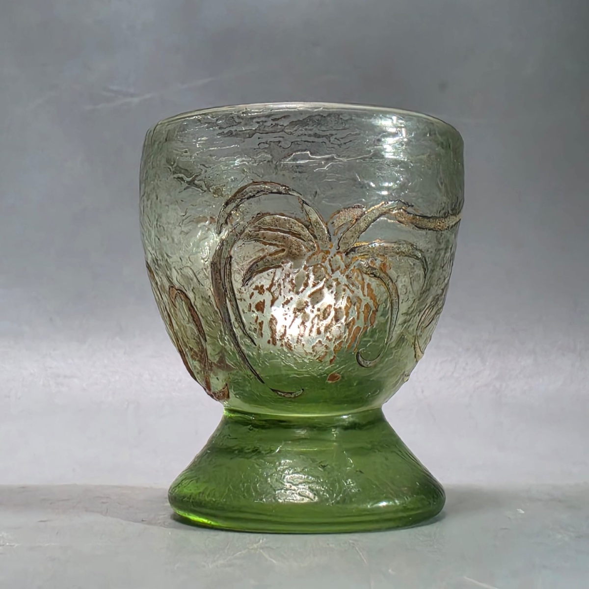 Petit Vase Cristallerie de Gallé à décor de Chardons-photo-1
