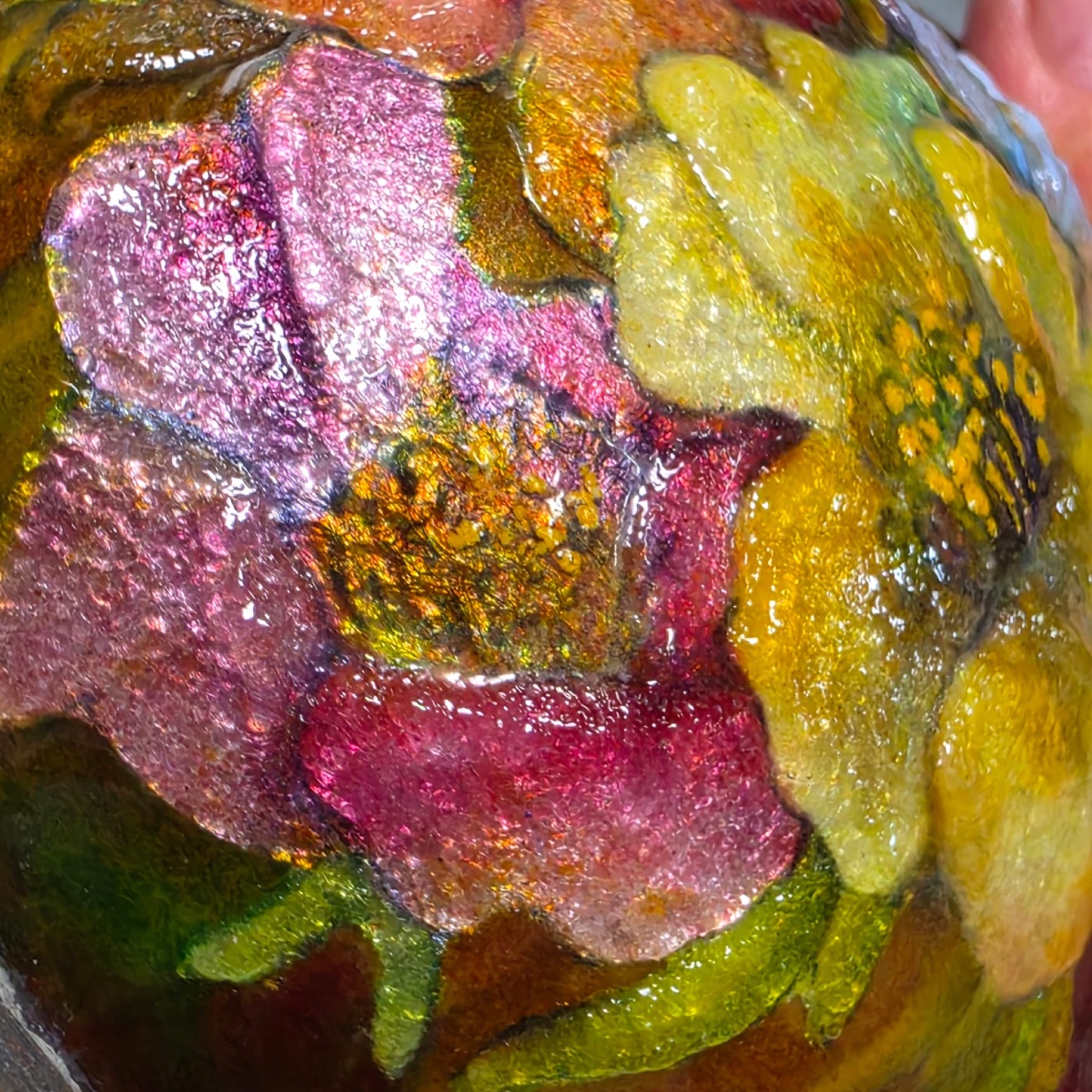 Vase Boule à décor Floral de Camille Fauré-photo-4