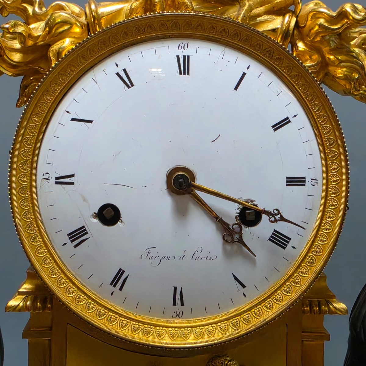 Pendule Aux Maréchaux époque Empire fin XVIIIe, Fayzant à Paris -photo-3