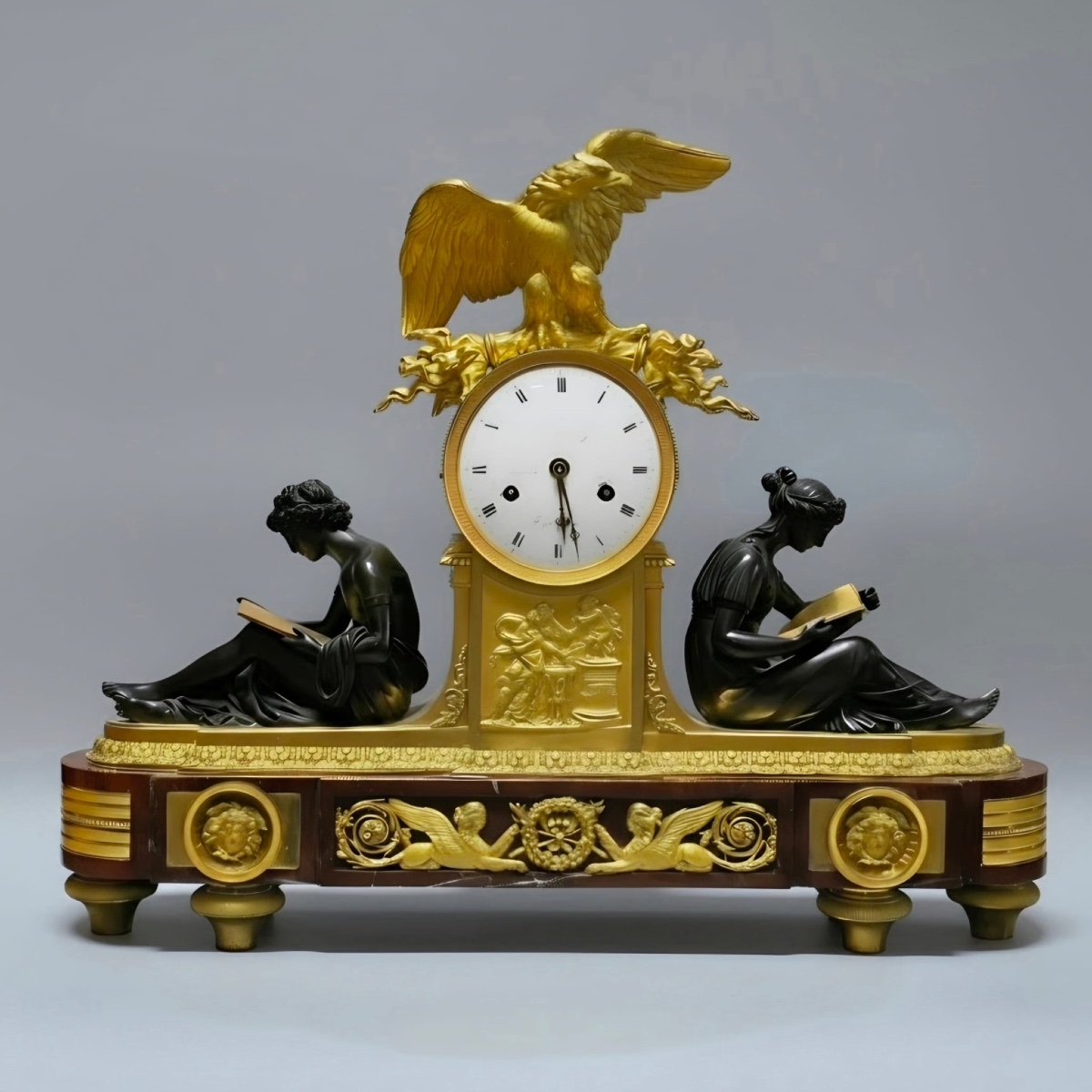 Pendule Aux Maréchaux époque Empire fin XVIIIe, Fayzant à Paris 