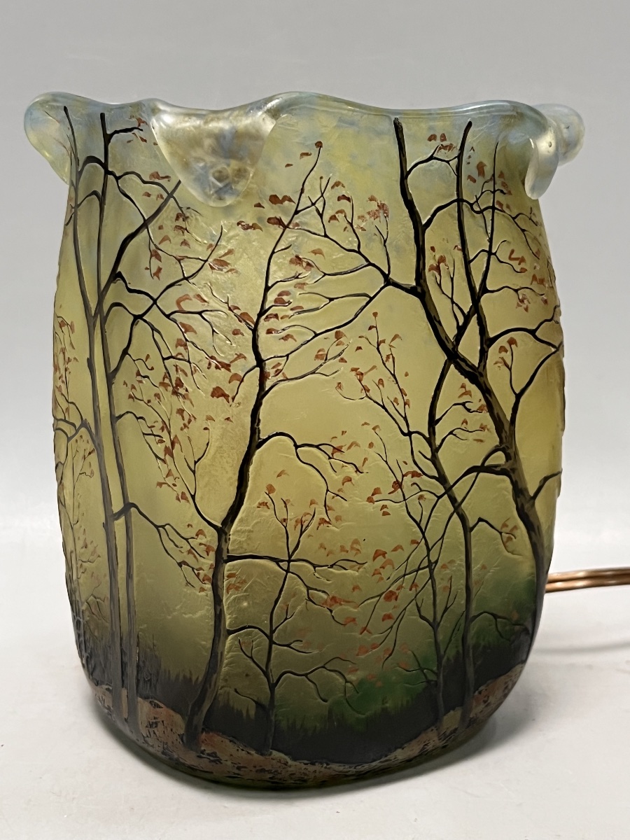 Legras Glass Night Light – Forest Landscape Design-photo-2