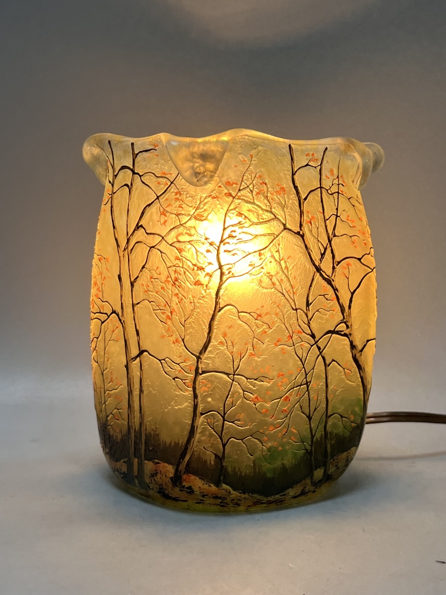 Legras Glass Night Light – Forest Landscape Design