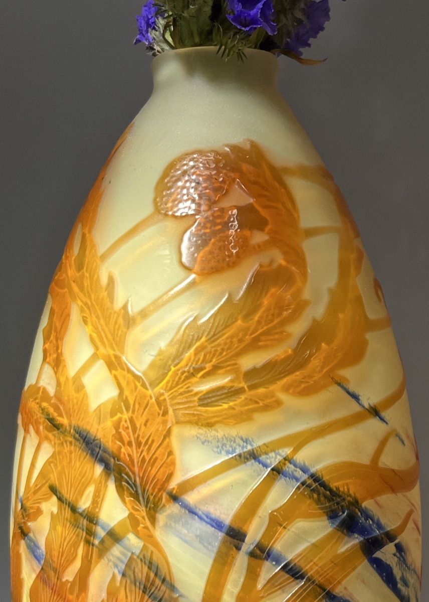 émile Gallé – “seabed” Vase, With Colored Dividers-photo-1