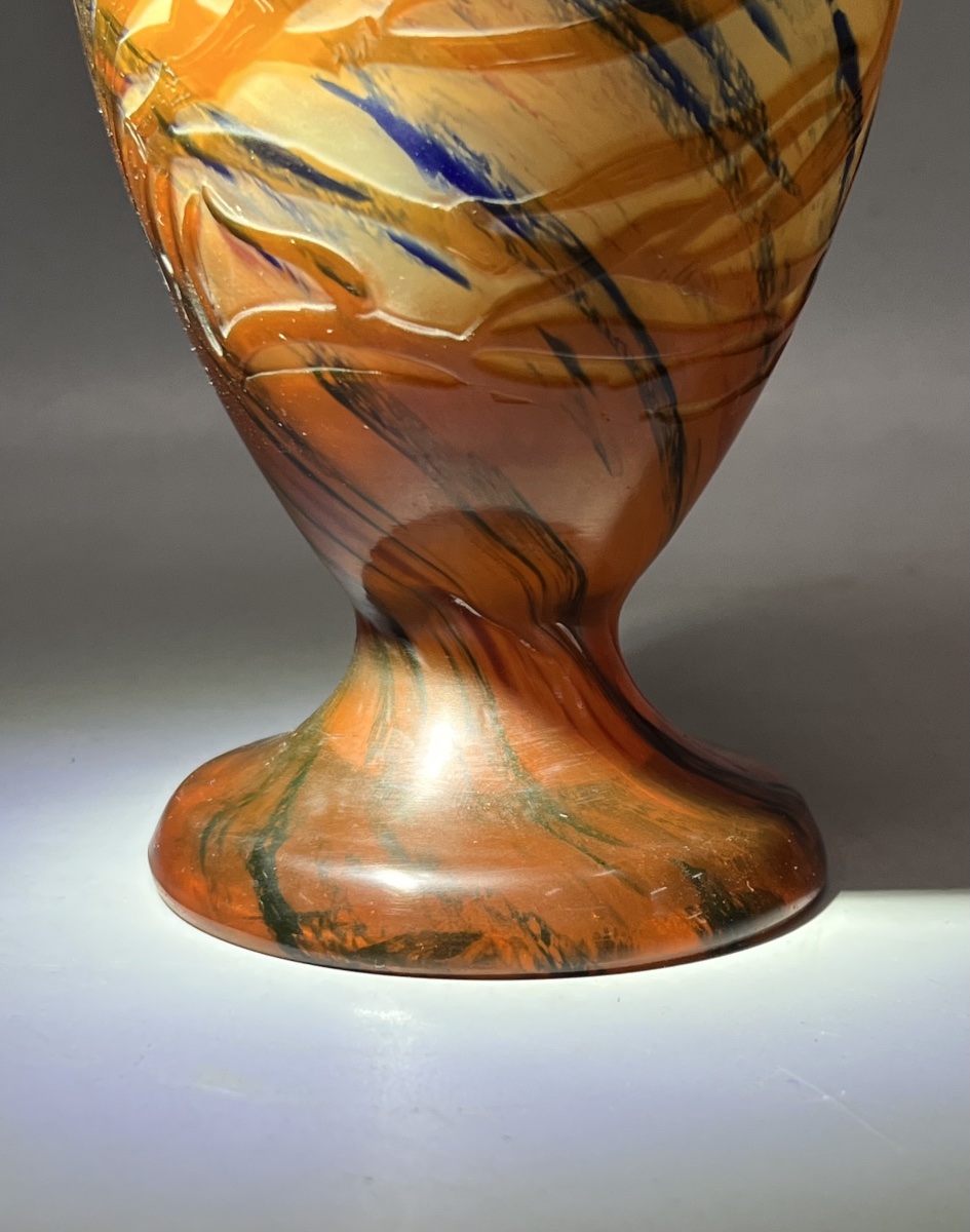émile Gallé – “seabed” Vase, With Colored Dividers-photo-2