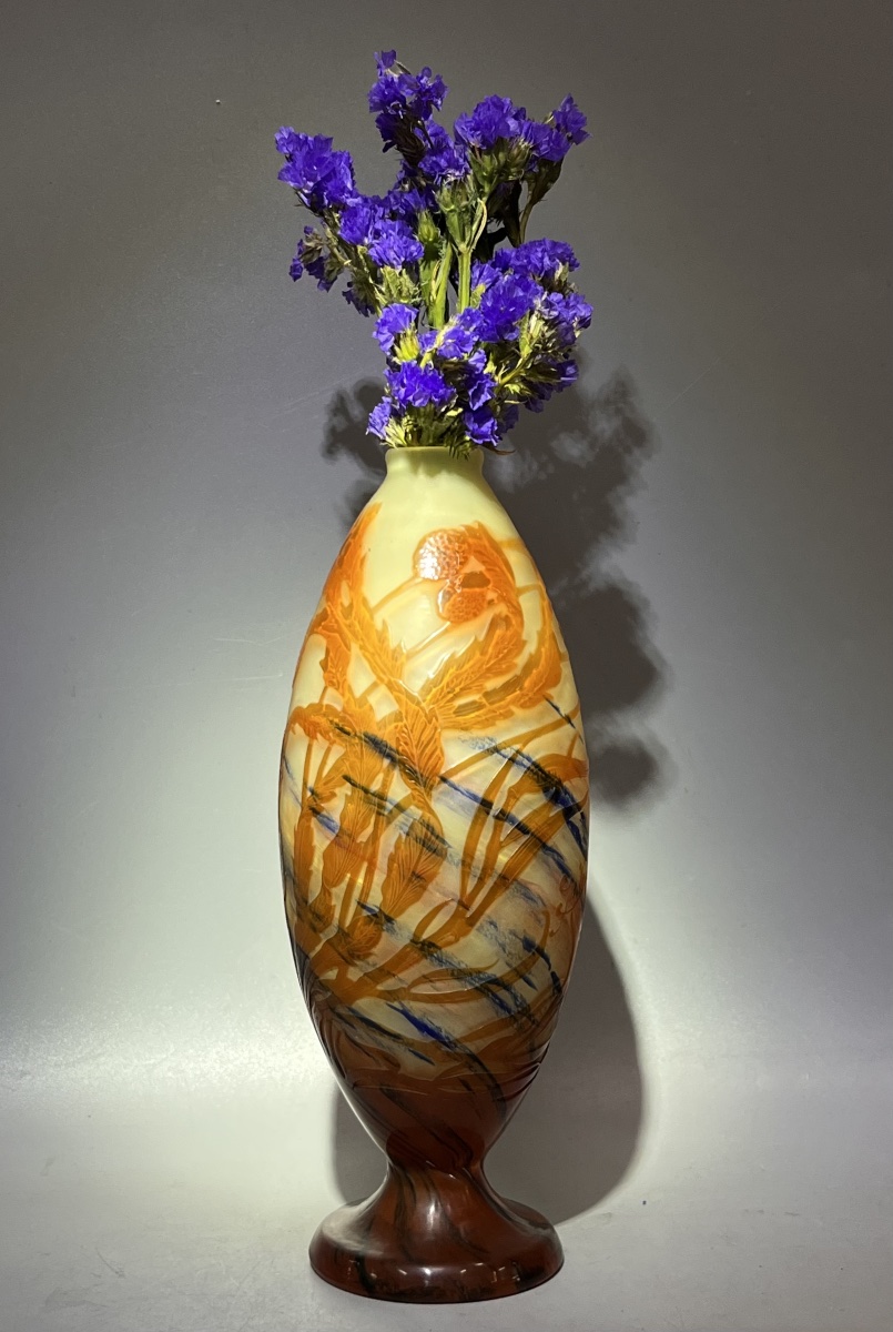 émile Gallé – “seabed” Vase, With Colored Dividers
