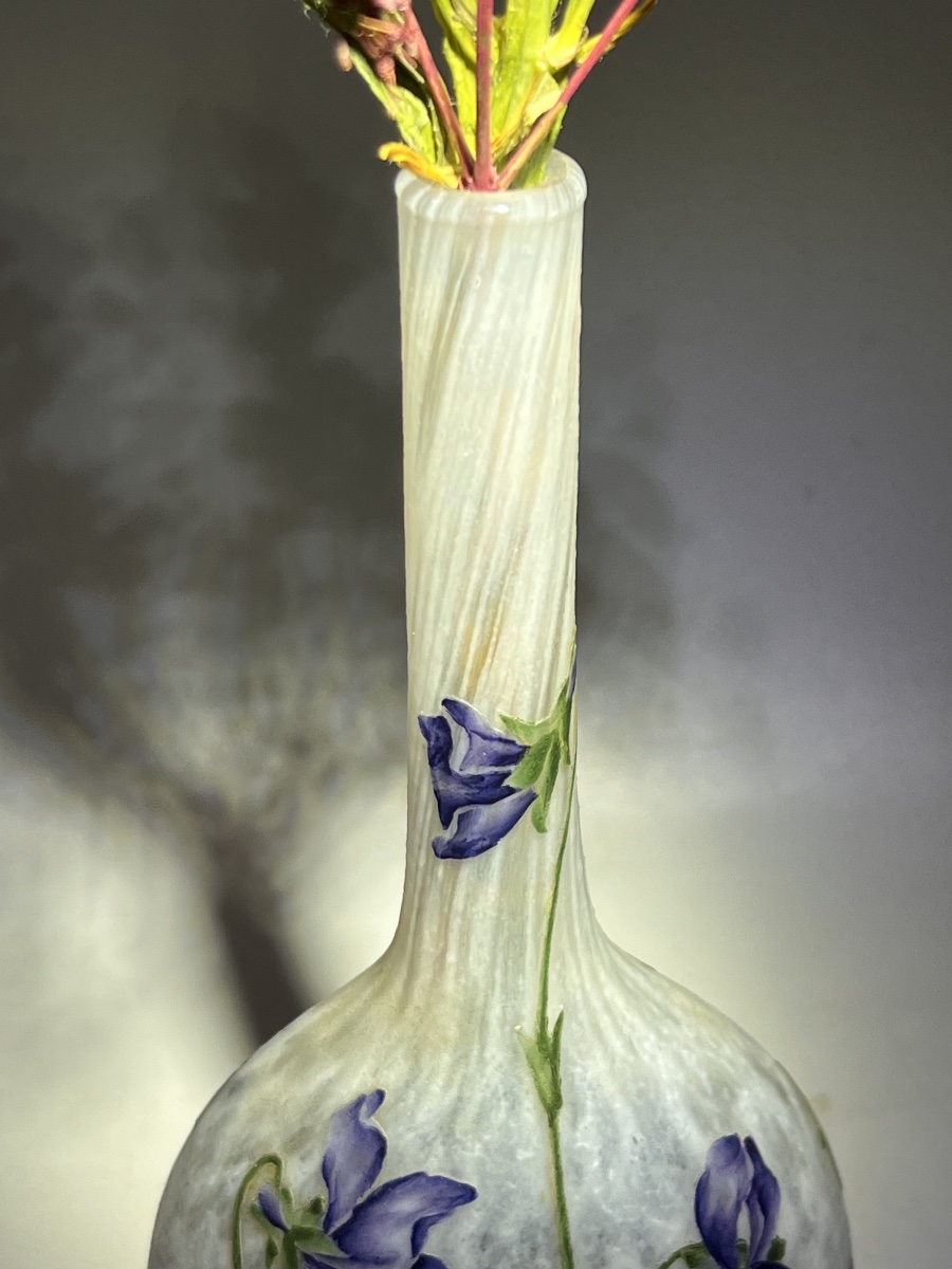 Daum Nancy – Vase Decorated With Violets And Gold Accents-photo-1