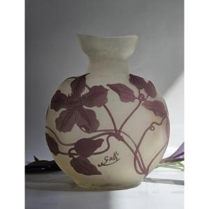 émile Gallé – Gourd-shaped Vase With Clematis Decoration