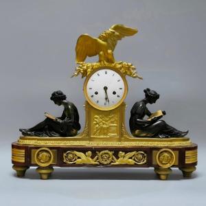Pendule Aux Maréchaux époque Empire fin XVIIIe, Fayzant à Paris 