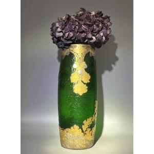 Montjoye Legras "nile Green" Cylindrical Vase