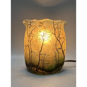 Legras Glass Night Light – Forest Landscape Design