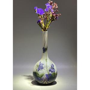 Daum Nancy – Vase Decorated With Violets And Gold Accents
