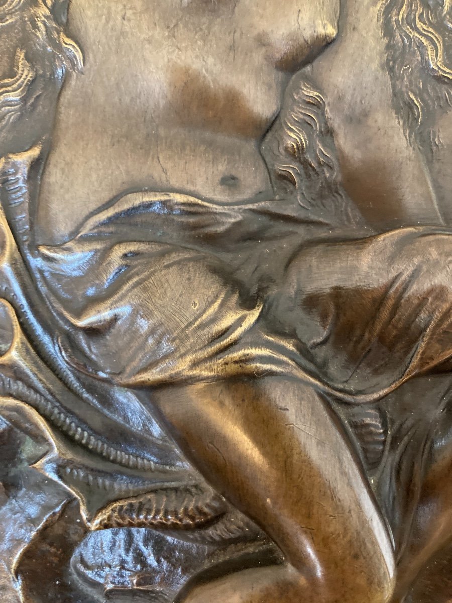 Paire de Grands Médaillons en Bronze,  bas relief, 19ème-photo-5