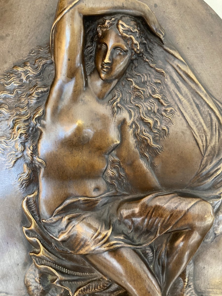 Paire de Grands Médaillons en Bronze,  bas relief, 19ème